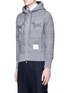 Front View - Click To Enlarge - THOM BROWNE  - Hector smocking embroidered zip hoodie