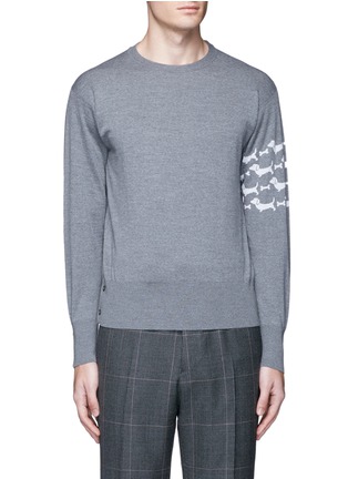 Main View - Click To Enlarge - THOM BROWNE  - 'Hector' sleeve intarsia wool sweater