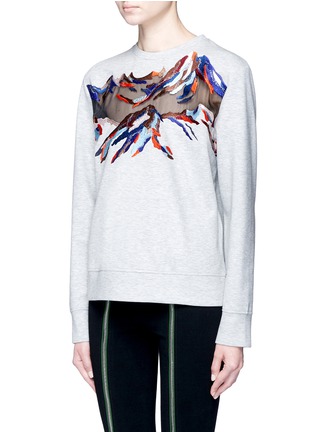 Front View - Click To Enlarge - EMILIO PUCCI - Mountain embroidered organza insert sweatshirt