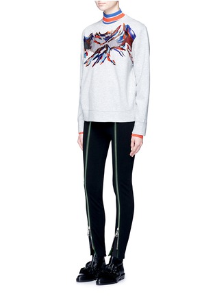 Figure View - Click To Enlarge - EMILIO PUCCI - Mountain embroidered organza insert sweatshirt