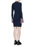 Back View - Click To Enlarge - EMILIO PUCCI - Zip front pleated cuff stripe knit dress