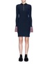 Main View - Click To Enlarge - EMILIO PUCCI - Zip front pleated cuff stripe knit dress