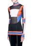 Front View - Click To Enlarge - EMILIO PUCCI - Colourblock rib knit turtleneck sweater