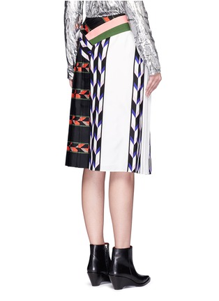 Back View - Click To Enlarge - EMILIO PUCCI - Geometric print patchwork pleated skirt