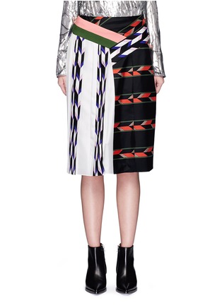 Main View - Click To Enlarge - EMILIO PUCCI - Geometric print patchwork pleated skirt
