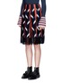 Front View - Click To Enlarge - EMILIO PUCCI - Geometric sequin patchwork pleat silk skirt