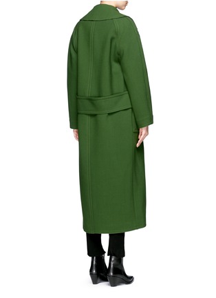 Back View - Click To Enlarge - EMILIO PUCCI - Oversized collar virgin wool long coat
