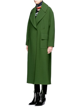 Front View - Click To Enlarge - EMILIO PUCCI - Oversized collar virgin wool long coat