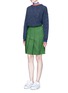 Figure View - Click To Enlarge - EMILIO PUCCI - Techno twill pintuck pleated skirt