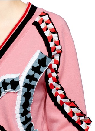 Detail View - Click To Enlarge - EMILIO PUCCI - Folded ribbon trim oversized Merino wool sweater