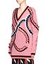 Front View - Click To Enlarge - EMILIO PUCCI - Folded ribbon trim oversized Merino wool sweater