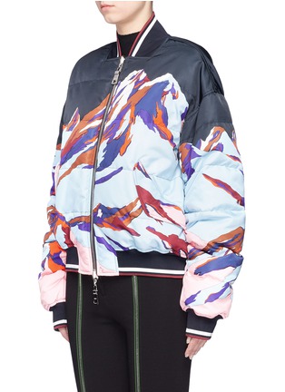 Front View - Click To Enlarge - EMILIO PUCCI - Montagne' print reversible bomber down jacket