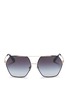 Main View - Click To Enlarge - - - Metal rim hexagonal sunglasses