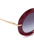 Detail View - Click To Enlarge - - - Metal temple faceted acetate round sunglasses
