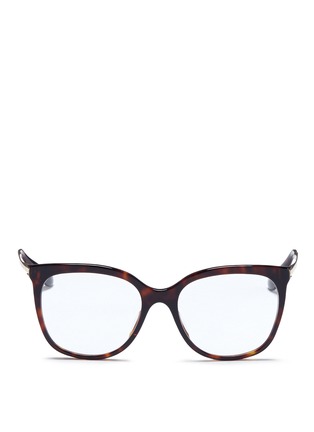 Main View - Click To Enlarge - - - Metal temple tortoishell acetate optical glasses