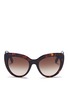Main View - Click To Enlarge - - - Logo temple acetate cat eye sunglasses