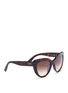 Figure View - Click To Enlarge - - - Logo temple acetate cat eye sunglasses
