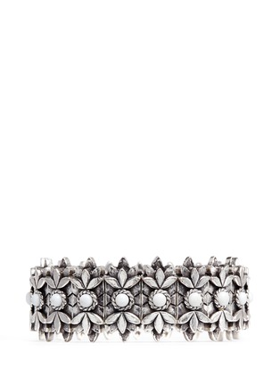 Main View - Click To Enlarge - PHILIPPE AUDIBERT - 'Cocopa' floral engraved stone elastic bracelet
