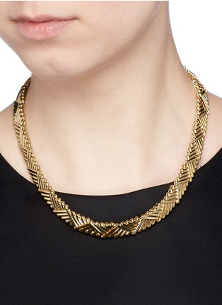 Figure View - Click To Enlarge - PHILIPPE AUDIBERT - 'Natte' chevron bar chain necklace