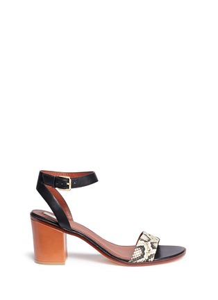 Main View - Click To Enlarge - COLE HAAN - 'Cambon' snakeskin embossed leather sandals