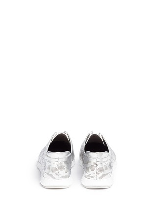 Back View - Click To Enlarge - COLE HAAN - 'Zerogrand' metallic perforated sneakers