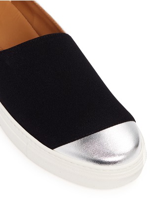 Detail View - Click To Enlarge - FABIO RUSCONI - Contrast band metallic leather skate slip-ons
