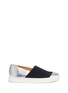 Main View - Click To Enlarge - FABIO RUSCONI - Contrast band metallic leather skate slip-ons