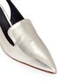 Detail View - Click To Enlarge - FABIO RUSCONI - Mirror leather elastic slingback pumps