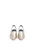 Front View - Click To Enlarge - FABIO RUSCONI - Mirror leather elastic slingback pumps