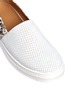 Detail View - Click To Enlarge - FABIO RUSCONI - Perforated front snake effect leather slip-ons