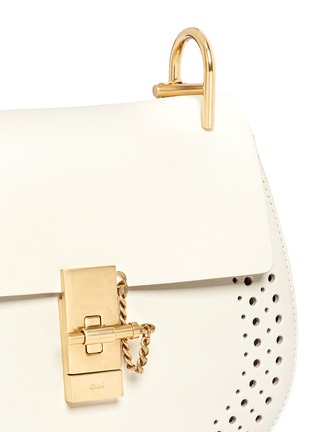Detail View - Click To Enlarge - CHLOÉ - 'Drew' small perforated leather shoulder bag