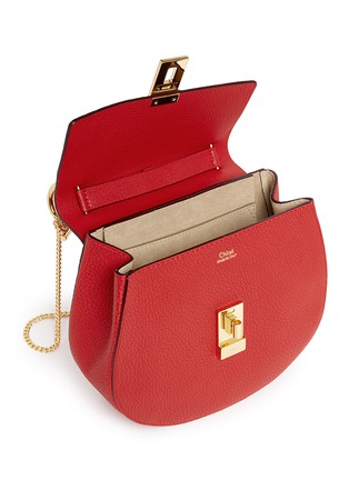 Detail View - Click To Enlarge - CHLOÉ - 'Drew' small grainy leather shoulder bag