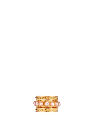 Main View - Click To Enlarge - MOUNSER - 'Unity' pearl stud asymmetric cutout short ring