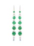 SAMUEL KUNG Diamond jade 18k white gold link drop earrings