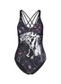 Main View - Click To Enlarge - WE ARE HANDSOME - 'Orion' lattice strap one-piece swimsuit