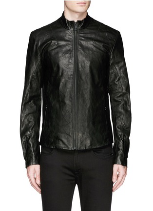 Main View - Click To Enlarge - DENHAM - 'Drifter VTS' leather jacket