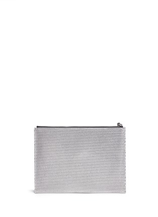 Back View - Click To Enlarge - KARA - 'Anniversary' perforated leather zip pouch