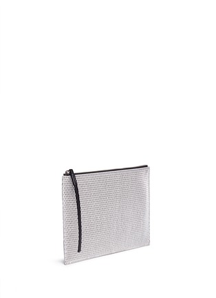 Figure View - Click To Enlarge - KARA - 'Anniversary' perforated leather zip pouch