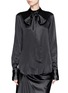 Main View - Click To Enlarge - ELLERY - 'Iman' pussybow neck high-low silk shirt