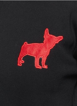 Detail View - Click To Enlarge - ÊTRE CÉCILE - French Bulldog badge jersey bomber cardigan