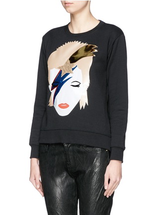 Front View - Click To Enlarge - NIL & MON - David Bowie appliqué sweatshirt