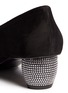 Detail View - Click To Enlarge - STUART WEITZMAN - 'Disco Poco' diamanté heel suede pumps