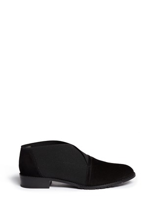 Main View - Click To Enlarge - STUART WEITZMAN - 'On The Way' elastic suede slip-ons