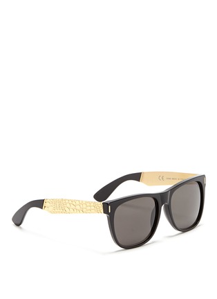 Figure View - Click To Enlarge - SUPER - 'Classic Francis Goffrato' croc engraved metal temple sunglasses