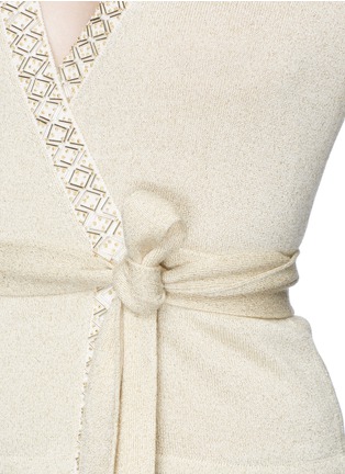 Detail View - Click To Enlarge - DIANE VON FURSTENBERG - Metallic silk cashmere ballerina wrap cardigan