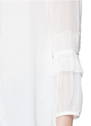 Detail View - Click To Enlarge - DIANE VON FURSTENBERG - 'Taylor' lace trim silk blouse