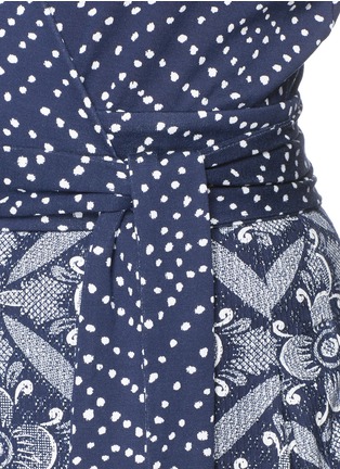 Detail View - Click To Enlarge - DIANE VON FURSTENBERG - 'Jewel' floral batik print combo wrap dress