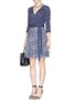 Figure View - Click To Enlarge - DIANE VON FURSTENBERG - 'Jewel' floral batik print combo wrap dress