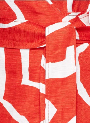 Detail View - Click To Enlarge - DIANE VON FURSTENBERG - 'Sylvia' twirl print silk-linen dress