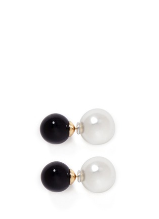 Main View - Click To Enlarge - KENNETH JAY LANE - Baroque resin pearl ball stud earrings